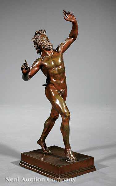 Appraisal: A Continental Bronze of The Dancing Faun th c after