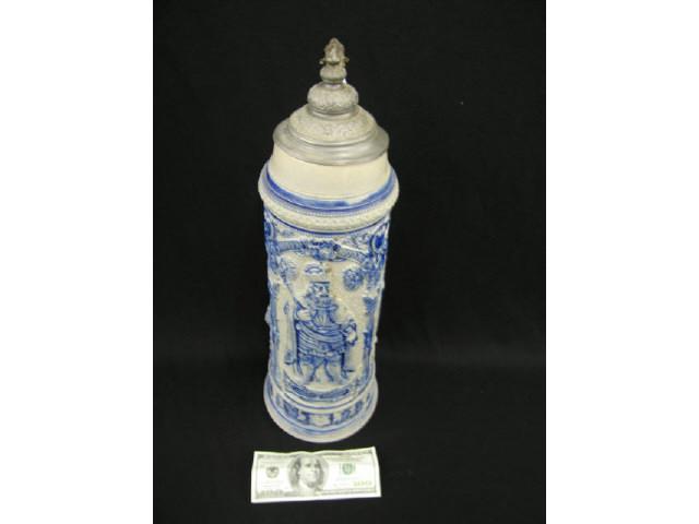 Appraisal: Huge German Pottery Stein Carolus Magnus kings knights salt glaze