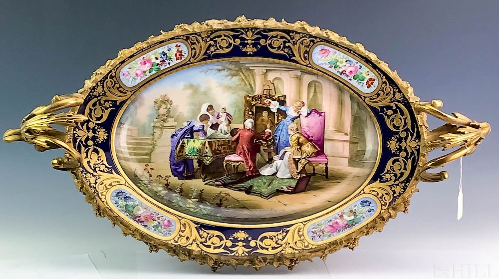 Appraisal: C Sevres Gilt Bronze Centerpiece Signed Lancry Sevres Centerpiece French