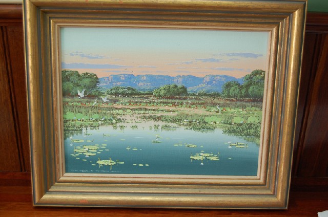 Appraisal: PETER SNELGAR - Kakadu wetlands Acrylic on canvas Signed lower