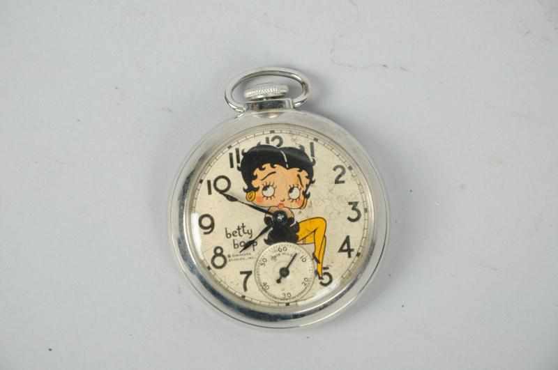 Appraisal: Very Rare Betty Boop Character Pocket Watch Circa Made by