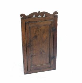 Appraisal: Antique English Hanging Oak Cabinet Antique English hanging oak corner