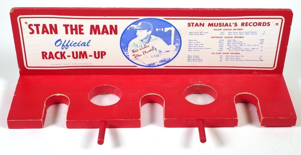 Appraisal: Stan Musial endorsed Stan The Man Vintage Signed Bat Rack