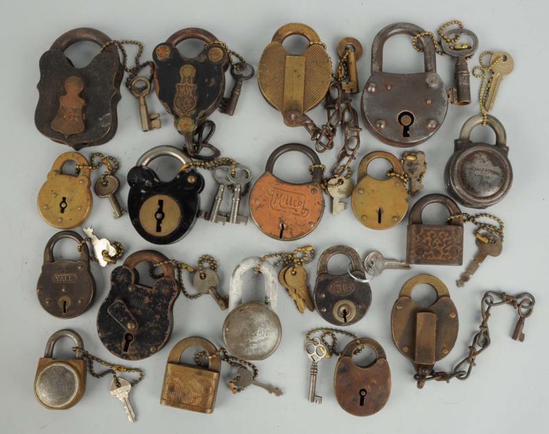 Appraisal: Lot of Assorted Padlocks with Keys Includes a variety of