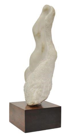 Appraisal: Carved marble sculpture Abstract Forms unsigned on wood plinth base