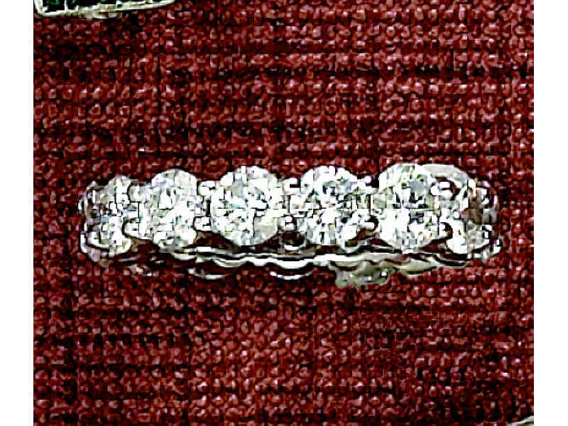 Appraisal: DIAMOND ETERNITY RING Platinum ring set with fifteen round brilliant