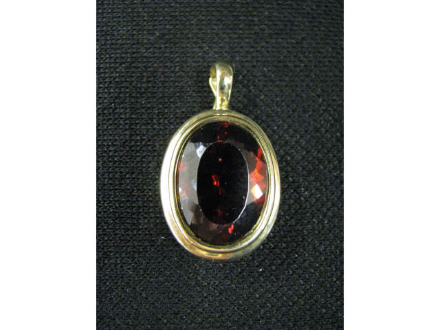 Appraisal: Garnet Pendant deep rich red carat oval gem in k