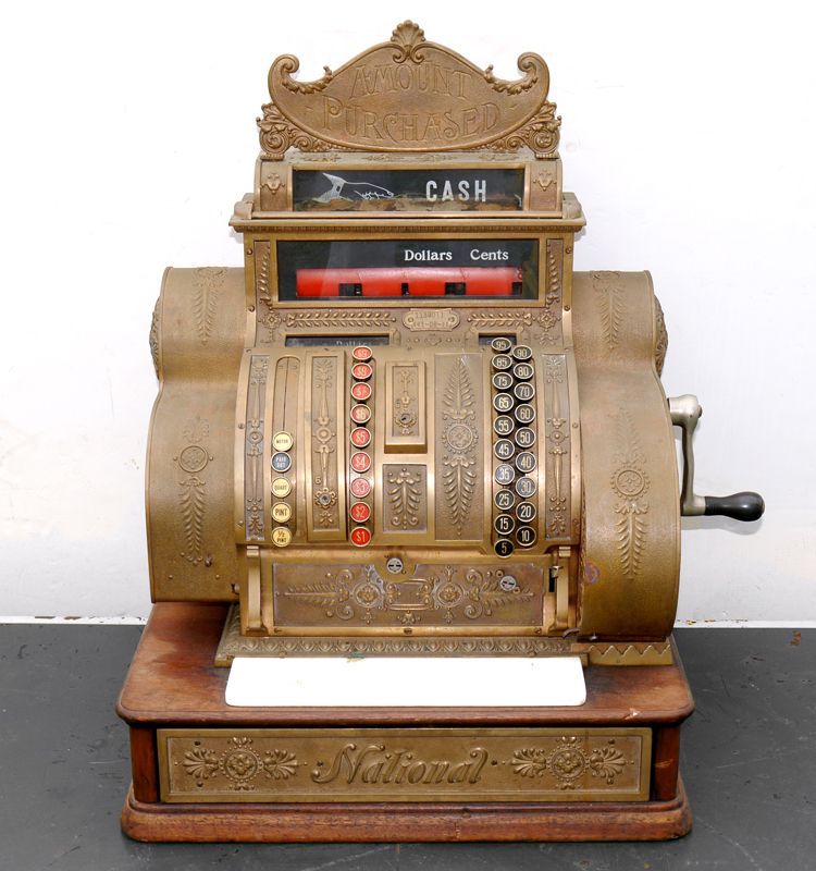 Appraisal: NATIONAL CASH REGISTER MODEL -DB-EL Brass Empire case electric motor