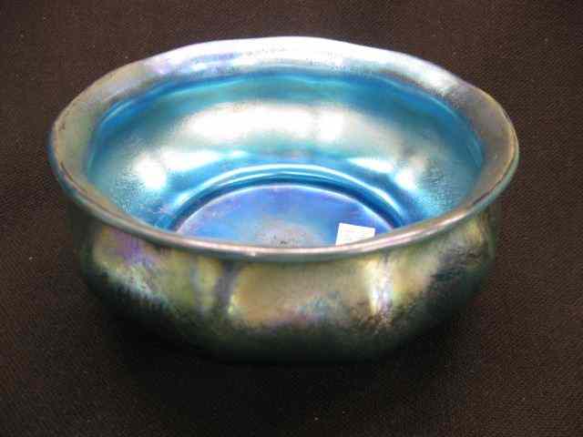 Appraisal: Tiffany Favrile Art Glass Bowl rich sapphireblue lobed body signed