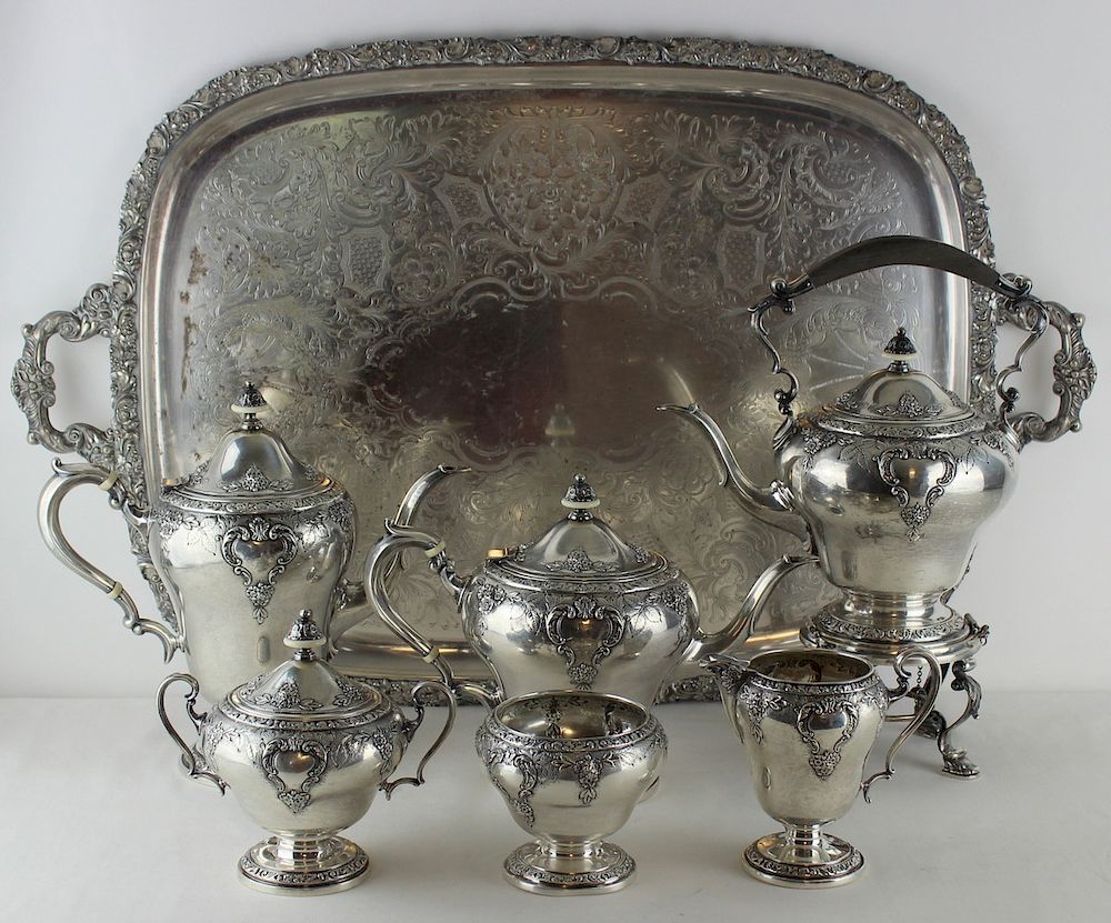 Appraisal: STERLING Watson Co Pc Sterling Tea Service Includes a Watson