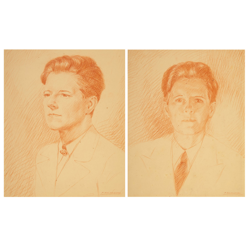 Appraisal: SOLDWEDEL FREDERICK KING Two portraits of Joe Carstairs Each a