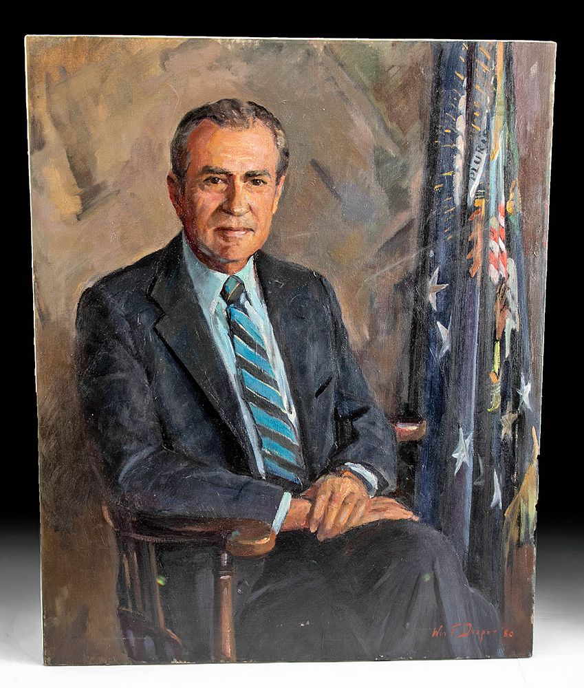 Appraisal: Framed William Draper Portrait - Richard Nixon William Franklin Draper