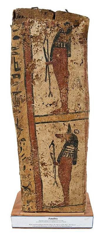 Appraisal: Egyptian Polychromed Gesso on Wood Stele Fragment probably ancient exact