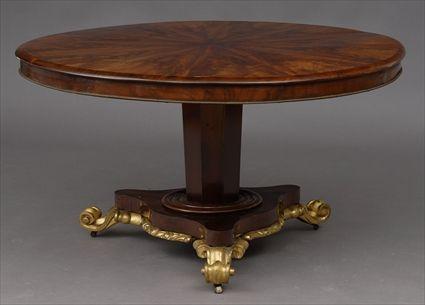 Appraisal: GEORGE IV MAHOGANY AND PARCEL-GILT BREAKFAST TABLE The circular tilt