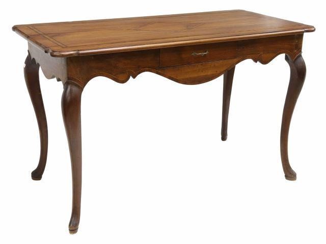 Appraisal: French Provincial Louis XV style walnut writing table desk th