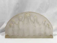 Appraisal: A frosted glass light cover depicting a group of penguins