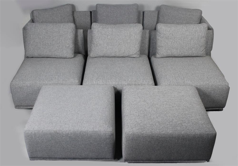 Appraisal: LARGE CB GREY SECTIONAL SOFA ESTATE OF TOM CLANCY minimal