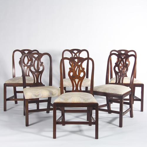 Appraisal: George III style mahogany dining chairs set of six with