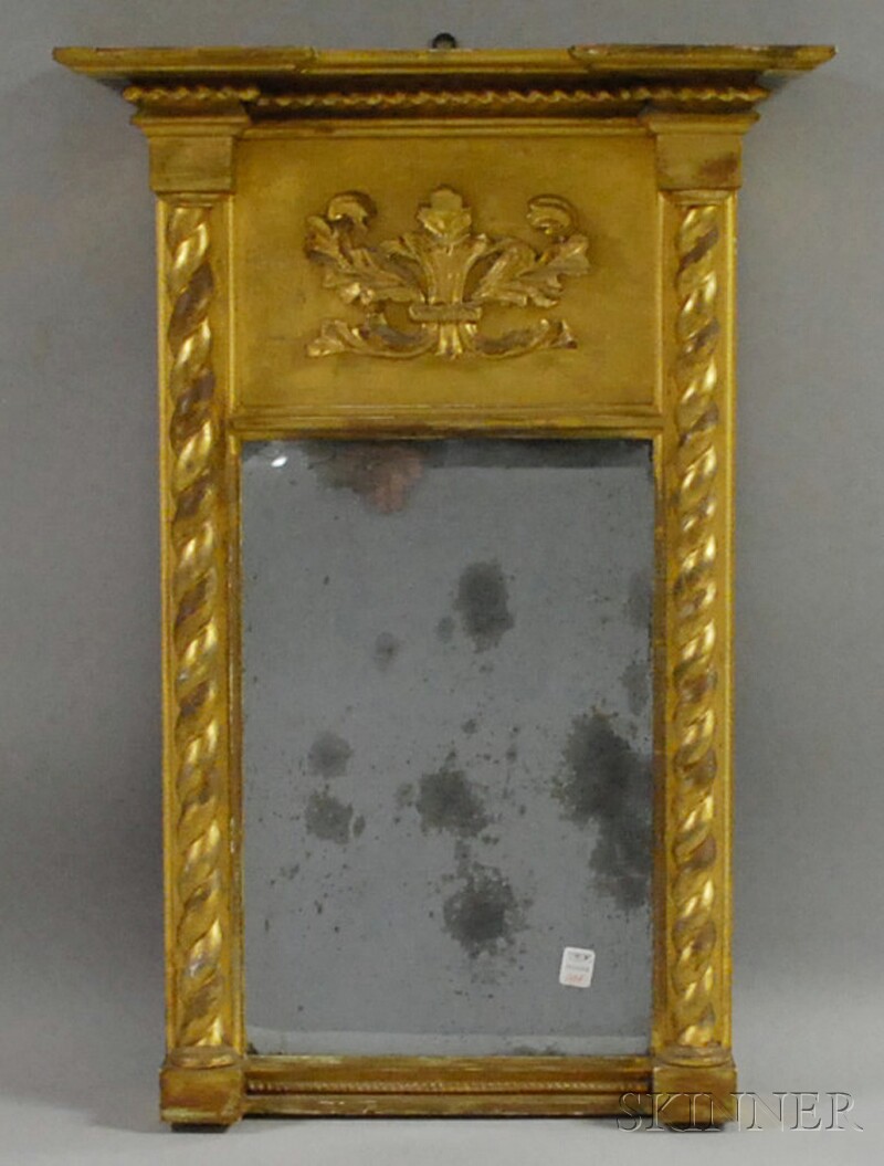 Appraisal: Federal Giltwood Tabernacle Mirror lg wd dp in