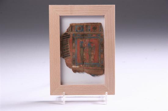 Appraisal: EGYPTIAN CARTONNAGE FRAGMENT Ptolemaic Period - B C Depicting two