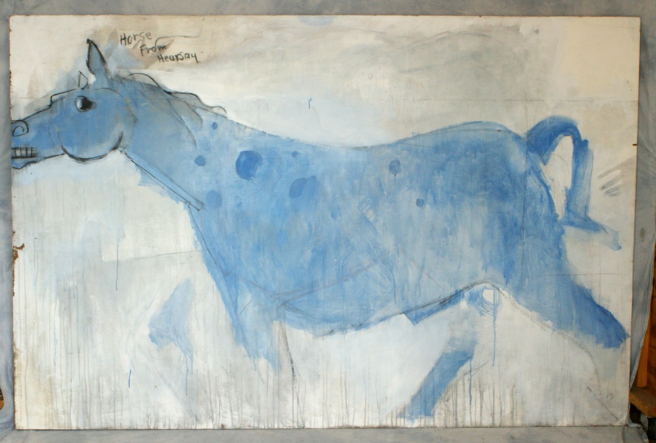 Appraisal: Tom Bostelle American PA - oil on lauan horse from