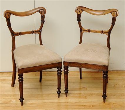 Appraisal: Pair of Late Regency-Style Mahogany Side Chairs x x in