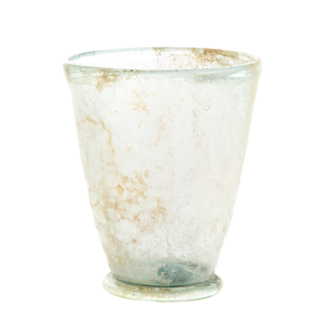 Appraisal: Ancient Roman blown glass beaker reportedly early common era in