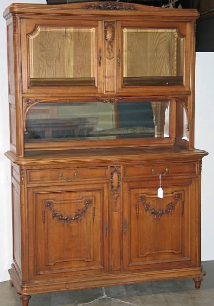 Appraisal: A Louis XVI style walnut buffet mid th century height