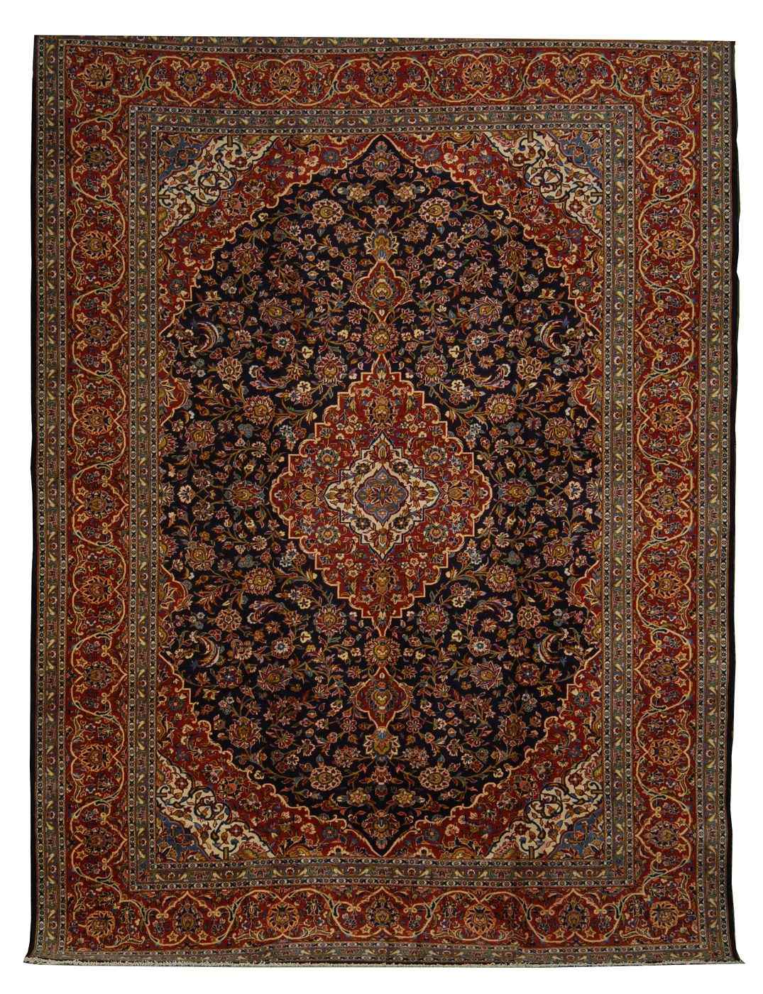 Appraisal: ORIENTAL RUG KESHAN ' x ' '' Red medallion with