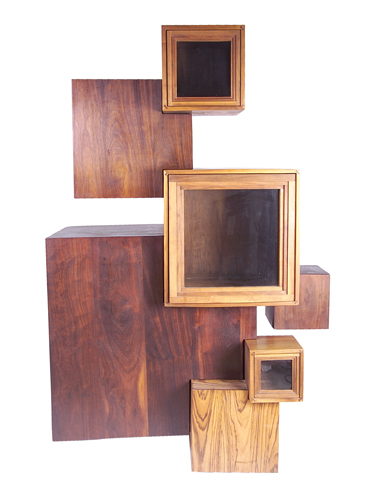 Appraisal: JEFFREY GREEN New Hope Large wall-hanging storage cabinet of rosewood