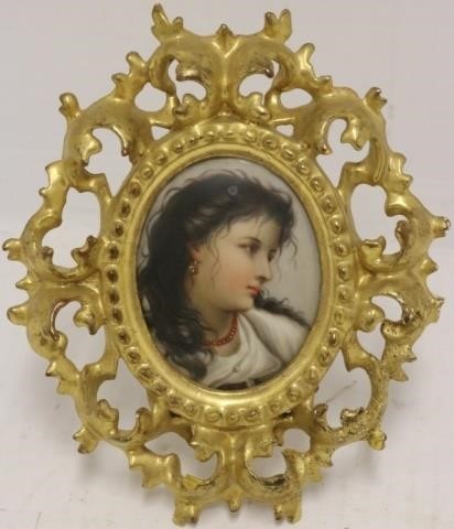 Appraisal: LATE TH C OVAL PORTRAIT OF A YOUNG GIRL ONPORCELAIN