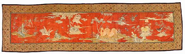 Appraisal: A large kesi silk tapestry horizontal panel th Century Woven