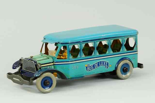 Appraisal: STRAUSS ''BUS De LUXE'' Lithographed tin done in blue body