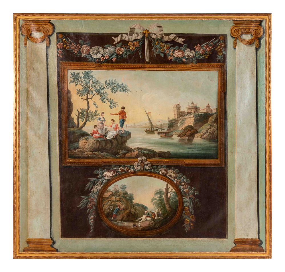 Appraisal: Ten French Painted Canvas Panels of Various Ports of France