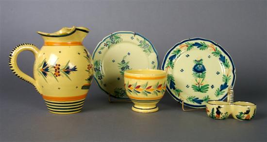 Appraisal: A Group of Nine Ceramic Faience Table Articles Henriot Quimper