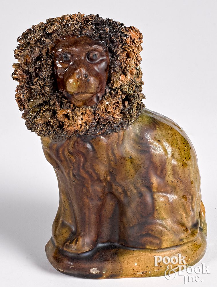 Appraisal: Wagner Pottery Pennsylvania redware spaniel bank Wagner Pottery Carbon Co