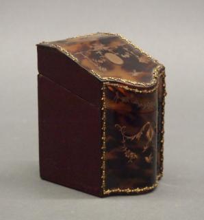 Appraisal: A late th century Victorian Tortoise box with Gold inlay