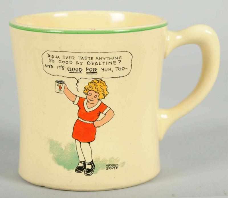 Appraisal: Orphan Annie Ovaltine Mug Nice advertising mug made by Wander