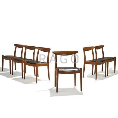 Appraisal: HANS WEGNER C M MADSENS FABRIKER Set of six dining