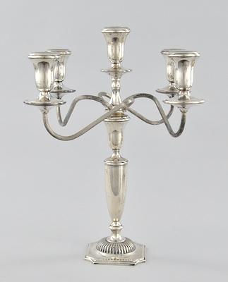 Appraisal: A Sterling Silver Reed Barton Four-Arm Candelabrum The weighted central