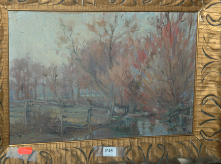 Appraisal: NORA GURDON AUTUMN SCENE OIL ON BOARD