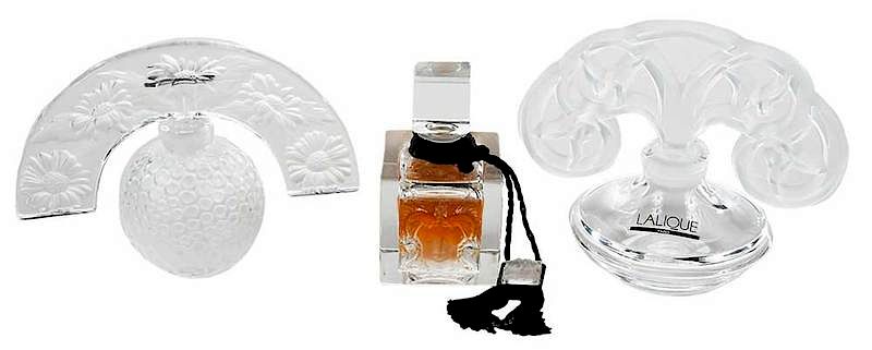 Appraisal: Three Lalique Perfumes Bottles flacon tourbillons perfume bottle flacon folie