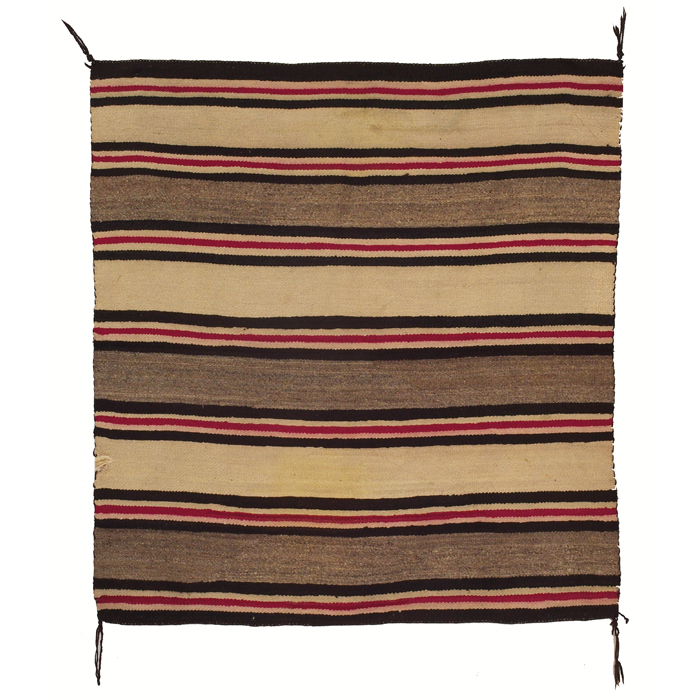 Appraisal: Navajo rug c striped pattern in red brown and cream