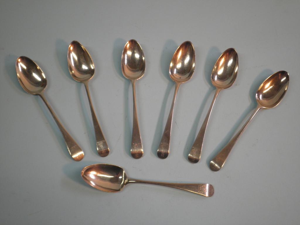 Appraisal: An associated set of six Old English pattern silver spoons