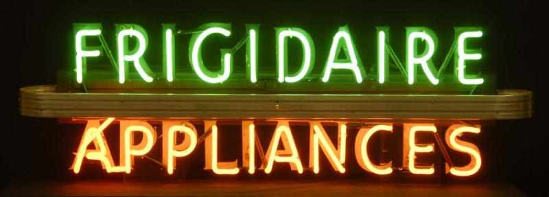 Appraisal: Frigidaire Can Cast Neon Sign Description s Manufactured from to