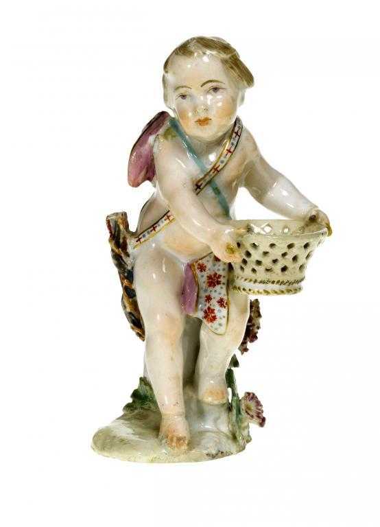 Appraisal: A CHELSEA FIGURE OF CUPID naked save for a puce