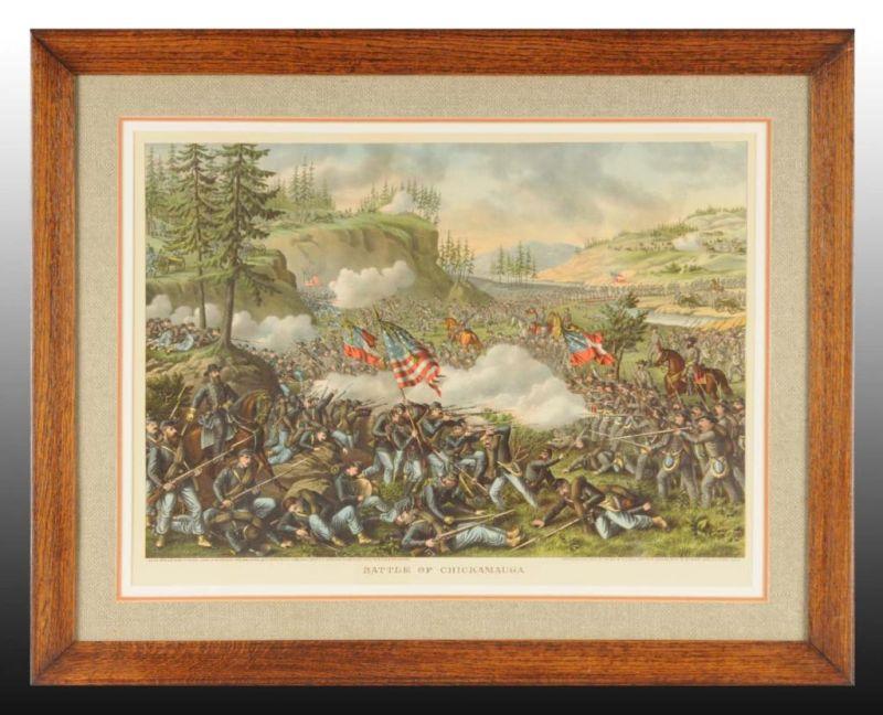 Appraisal: Kurz Allison Litho Battle of Chickamauga Description Matted and framed