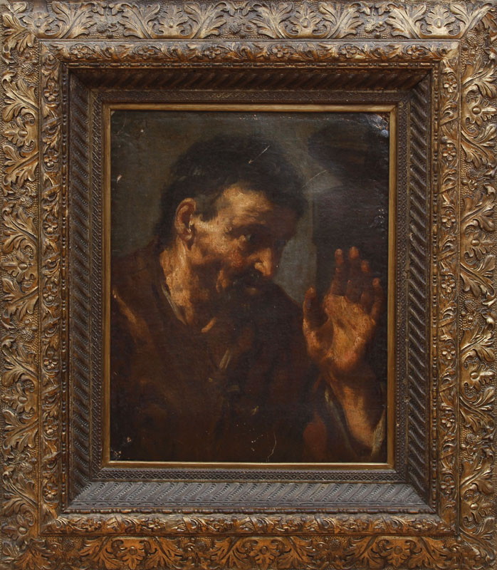 Appraisal: CONTINENTAL SCHOOL THE BLESSING Oil on canvas inscribed 'Gioseppe Ribera