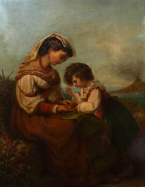 Appraisal: Louis Lang American - Mother and Child signed and inscribed