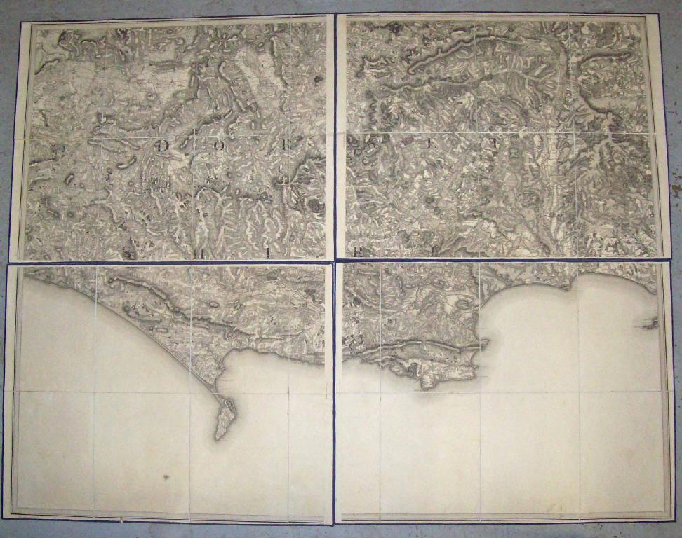 Appraisal: The ordinance map of Dorset in four linen backed sections